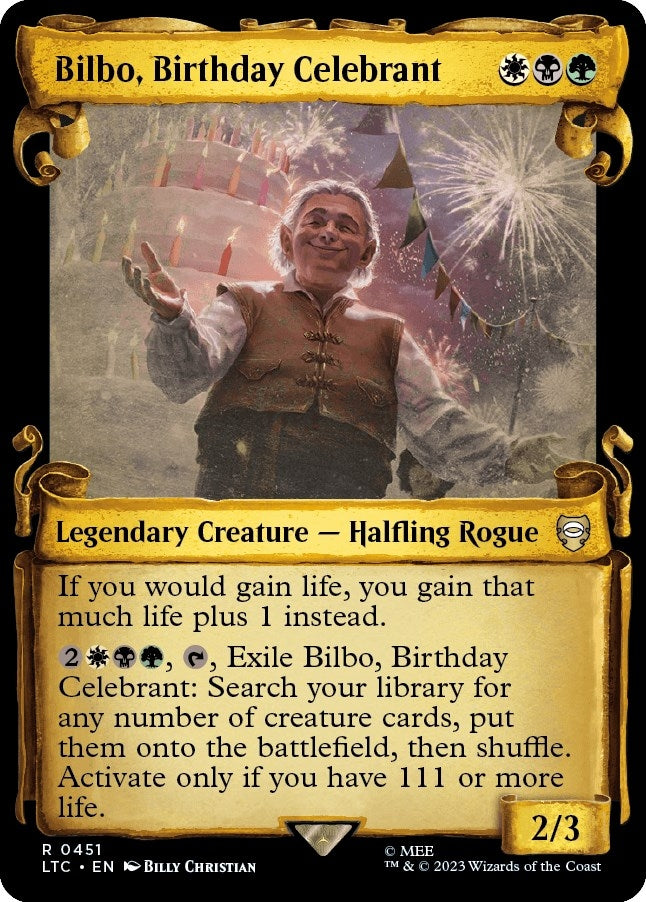 Image for Bilbo, Birthday Celebrant (Showcase Scrolls) (451) (LTC) - Magic: The Gathering