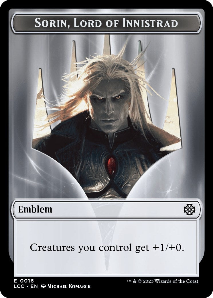 Image for Emblem - Sorin, Lord of Innistrad // Vampire (0004) Double-Sided Token (16 // 4) (LCC) - Magic: The Gathering