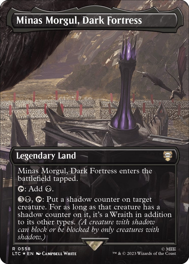 Image for Minas Morgul, Dark Fortress (Borderless) (Surge Foil) (558) (LTC) - Magic: The Gathering