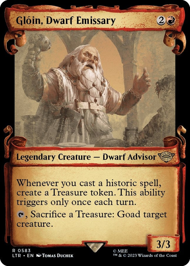 Image for Gloin, Dwarf Emissary (Showcase Scrolls) (583) (LTR) - Magic: The Gathering