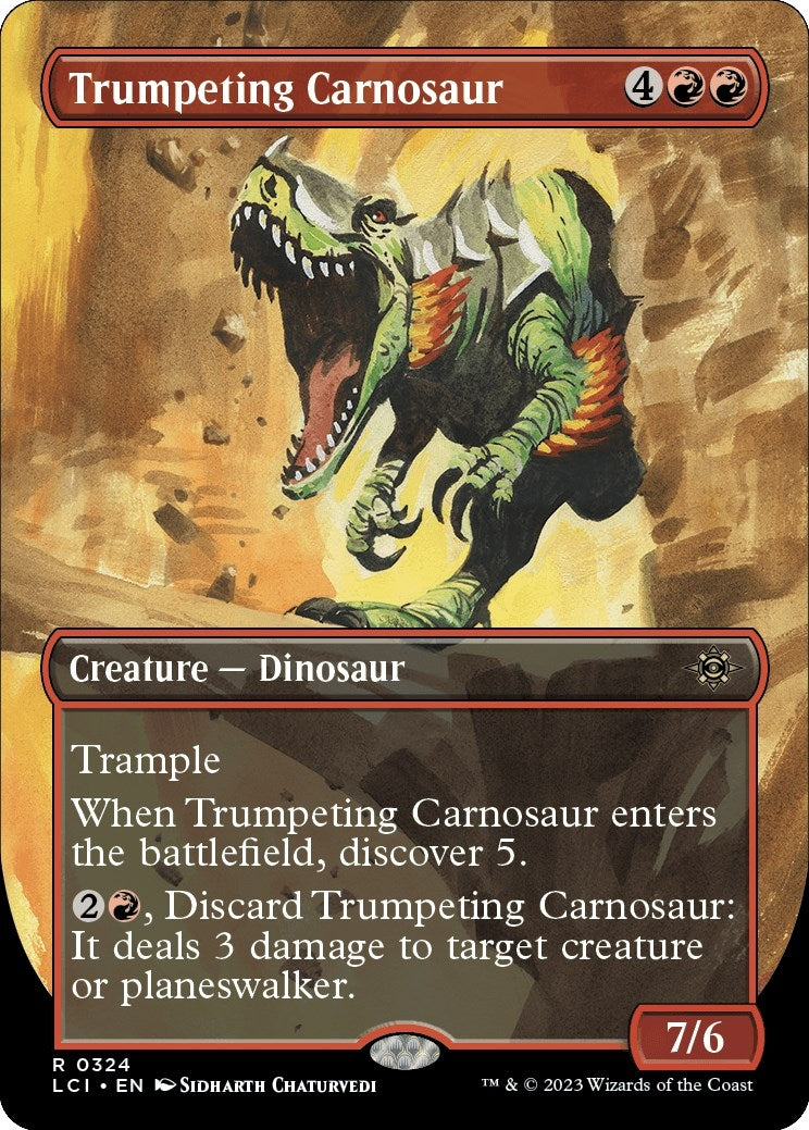 Image for Trumpeting Carnosaur (Borderless) (324) (LCI) - Magic: The Gathering