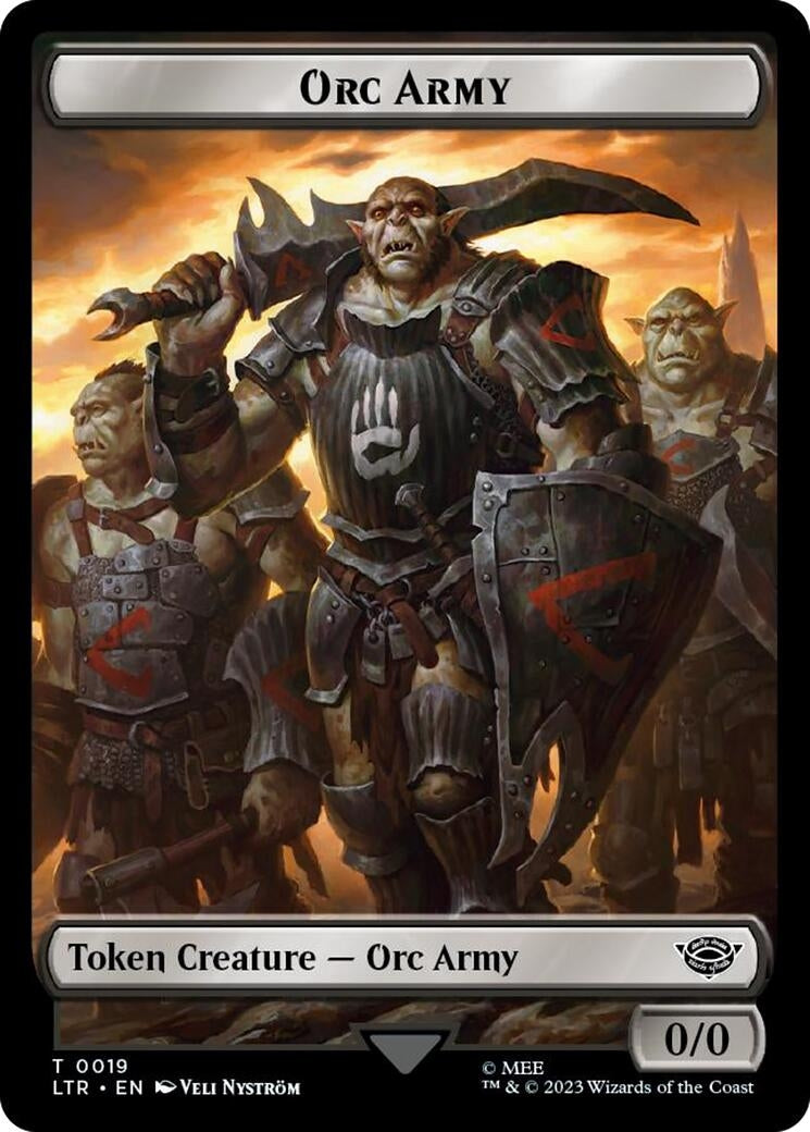 Image for Orc Army (0019) // Food (0022) Double-Sided Token (Surge Foil) (19 // 22) (LTR) - Magic: The Gathering