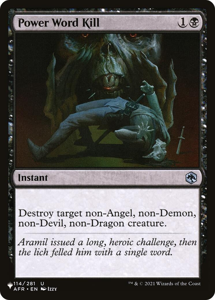 Power Word Kill (114/281) (LIST)