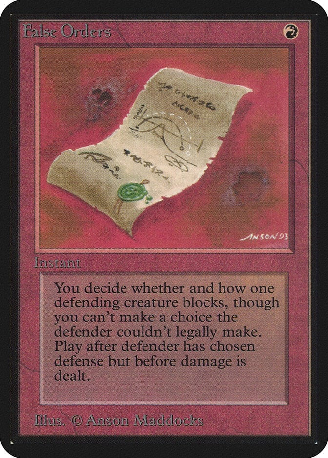 Image for False Orders (LEA) - Magic: The Gathering
