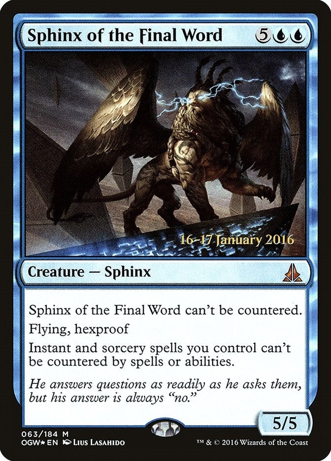 Image for Sphinx of the Final Word (63) (PRE) - Magic: The Gathering