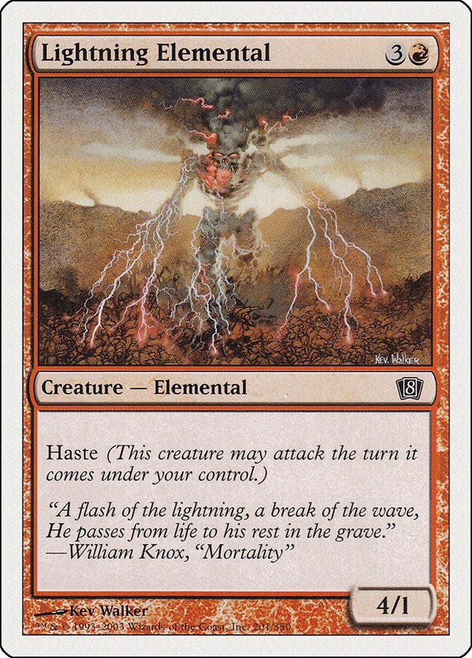 Image for Lightning Elemental (201) (8ED) - Magic: The Gathering