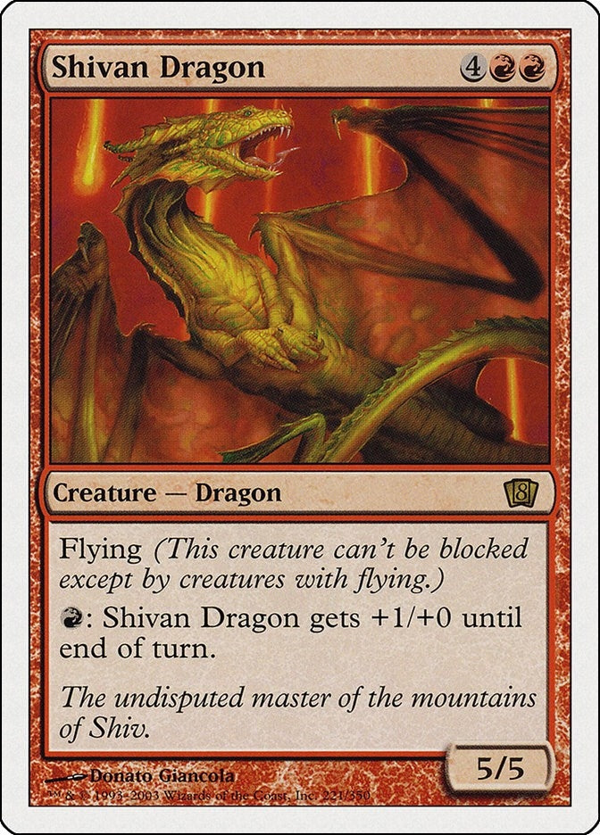 Image for Shivan Dragon (221) (8ED) - Magic: The Gathering