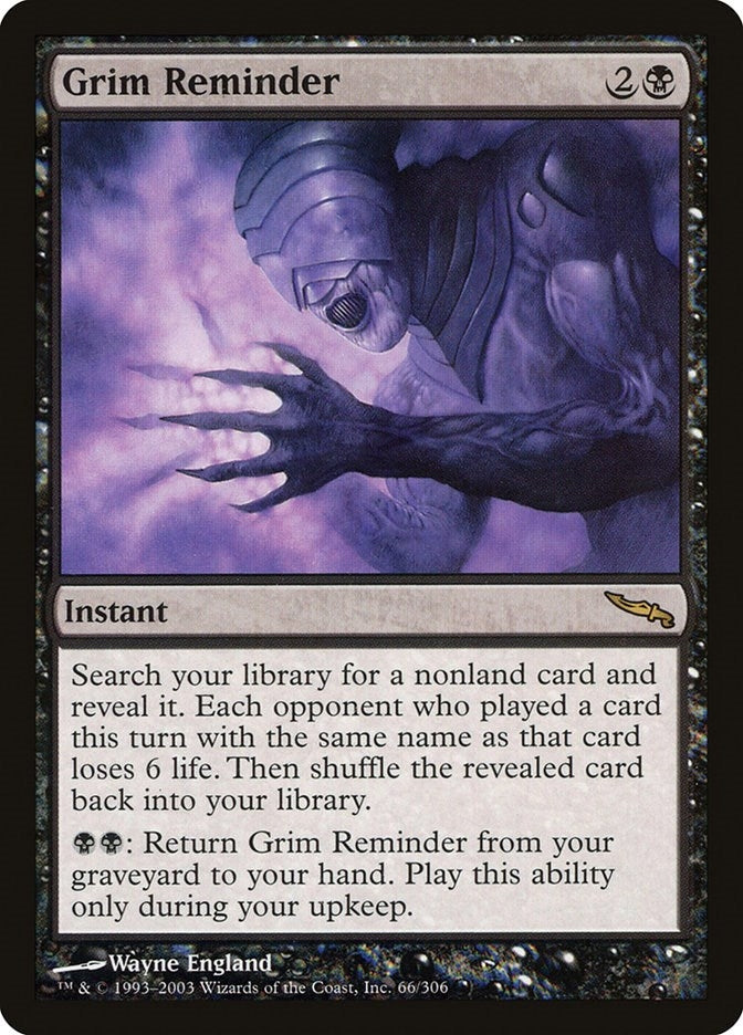 Image for Grim Reminder (66) (MRD) - Magic: The Gathering