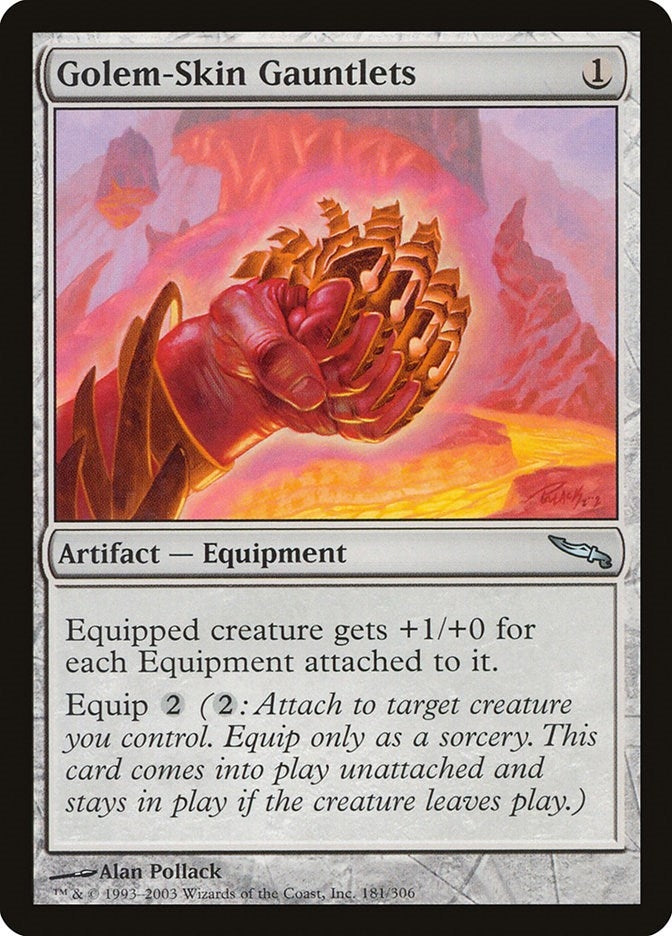 Image for Golem-Skin Gauntlets (181) (MRD) - Magic: The Gathering