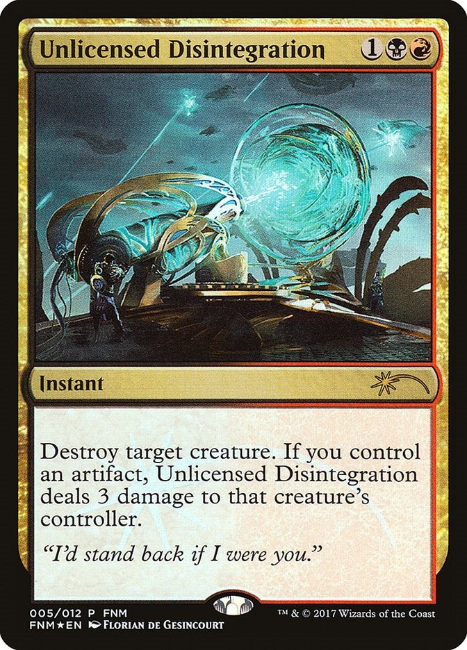 Image for Unlicensed Disintegration (5) (FNM) - Magic: The Gathering