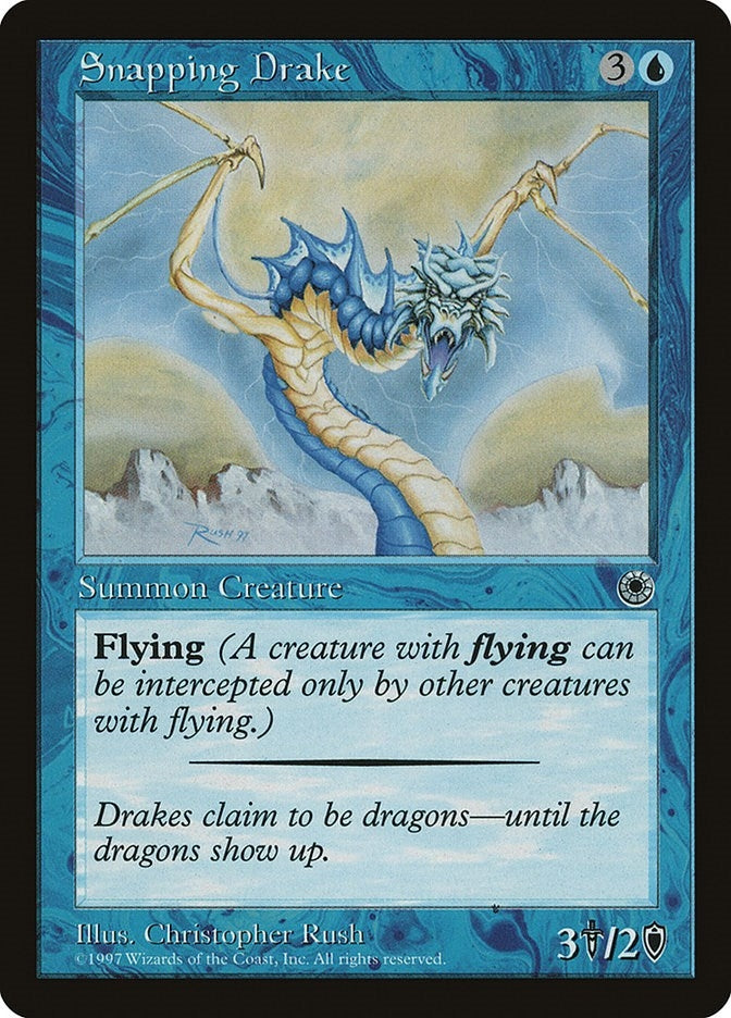 Image for Snapping Drake (Reminder Text) (POR) - Magic: The Gathering