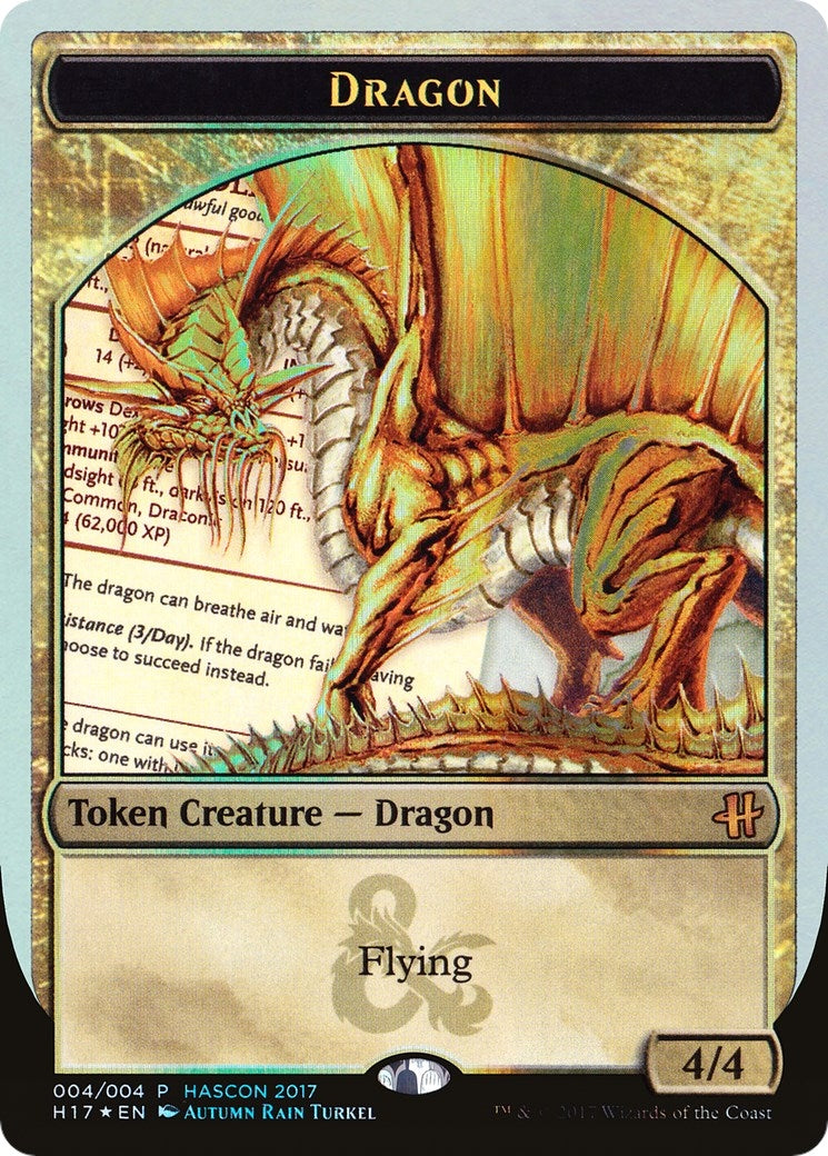 Image for Dragon Token (Gold) (4) (MEDIA) - Magic: The Gathering