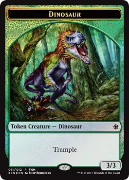 Image for Dinosaur // Treasure Double-Sided Token (11) (FNM) - Magic: The Gathering