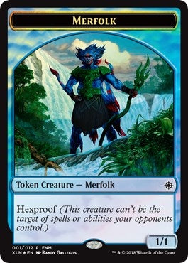 Image for Merfolk // Treasure Double-Sided Token (1) (FNM) - Magic: The Gathering
