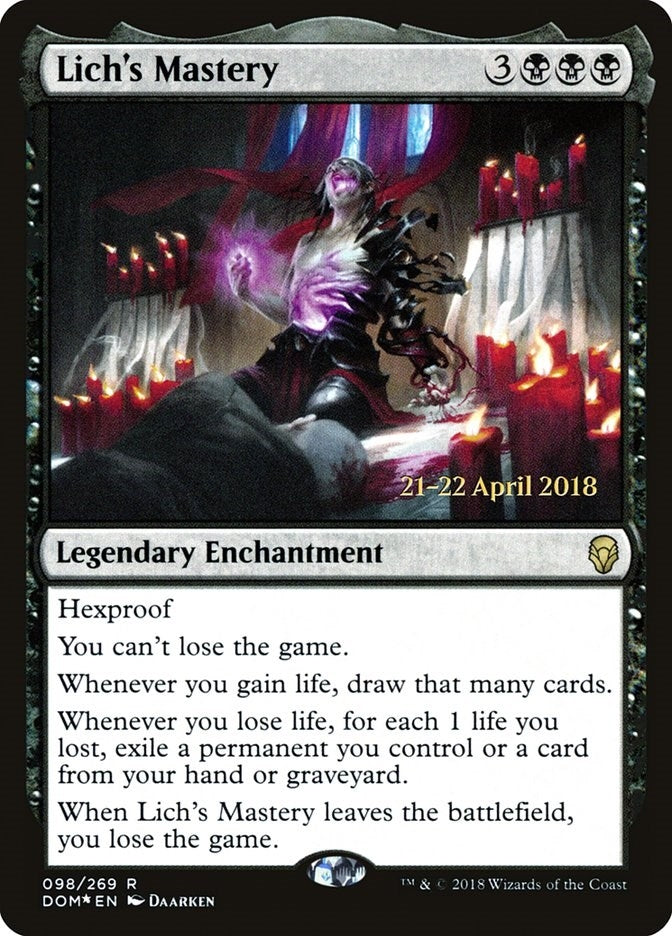 Image for Lich's Mastery (98) (PRE) - Magic: The Gathering