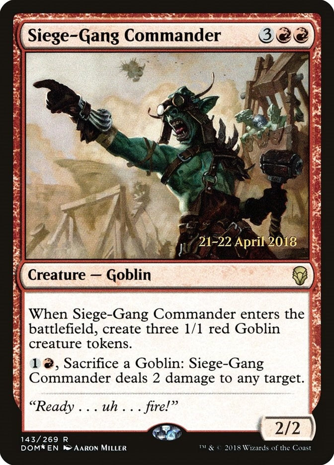 Image for Siege-Gang Commander (143) (PRE) - Magic: The Gathering