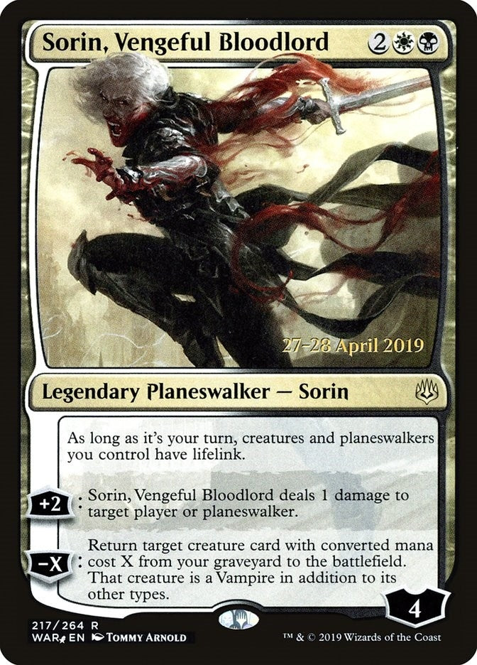 Image for Sorin, Vengeful Bloodlord (217) (PRE) - Magic: The Gathering