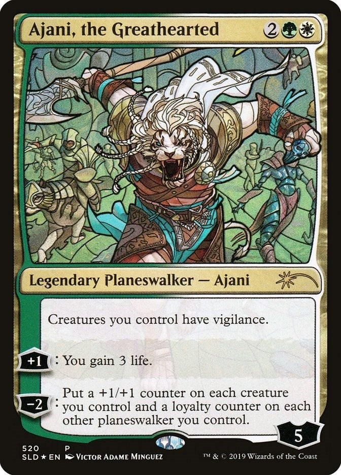 Image for Ajani, the Greathearted (Stained Glass) (520) (SLD) - Magic: The Gathering