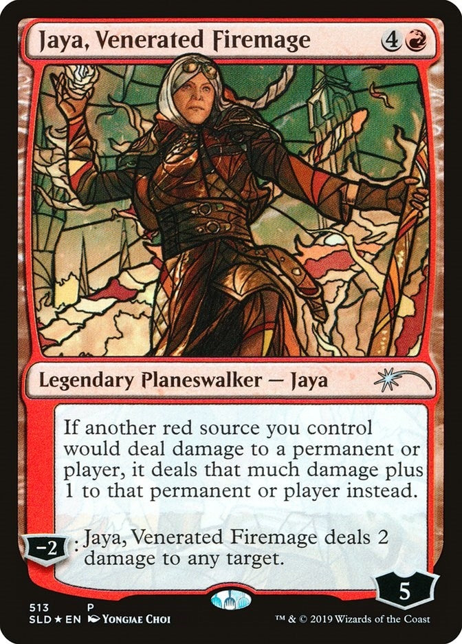 Image for Jaya, Venerated Firemage (Stained Glass) (513) (SLD) - Magic: The Gathering