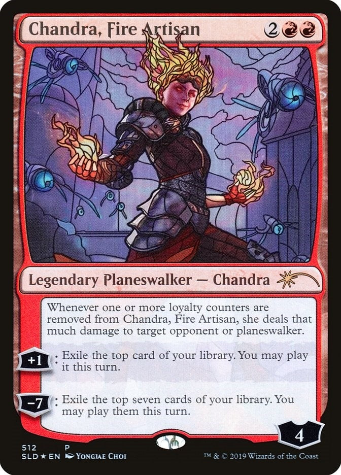 Image for Chandra, Fire Artisan (Stained Glass) (512) (SLD) - Magic: The Gathering