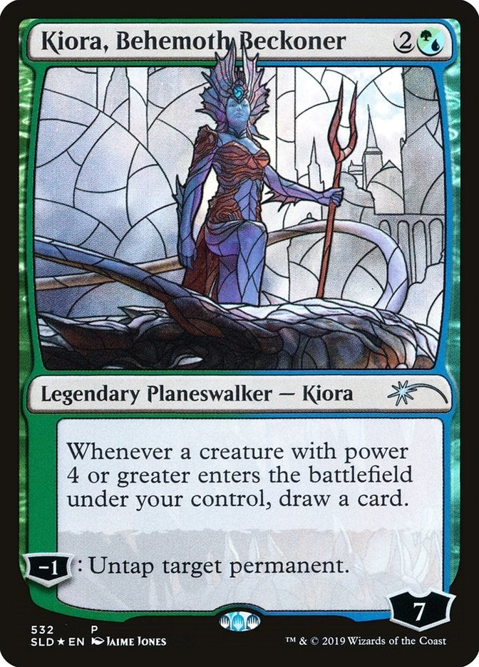 Image for Kiora, Behemoth Beckoner (Stained Glass) (532) (SLD) - Magic: The Gathering