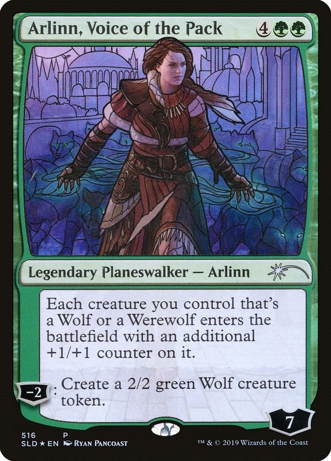 Image for Arlinn, Voice of the Pack (Stained Glass) (516) (SLD) - Magic: The Gathering