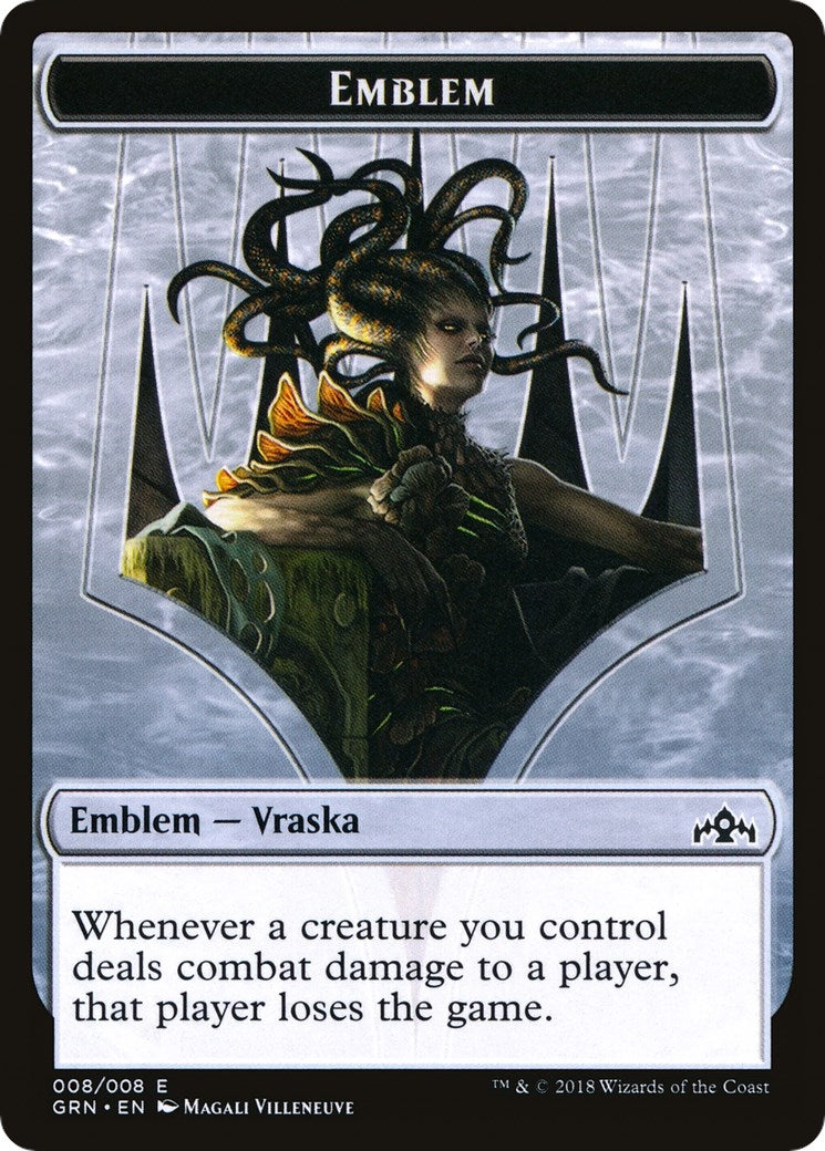 Image for Emblem - Vraska // Human Double-Sided Token (Challenger 2020) (8 // 2) (UMP) - Magic: The Gathering