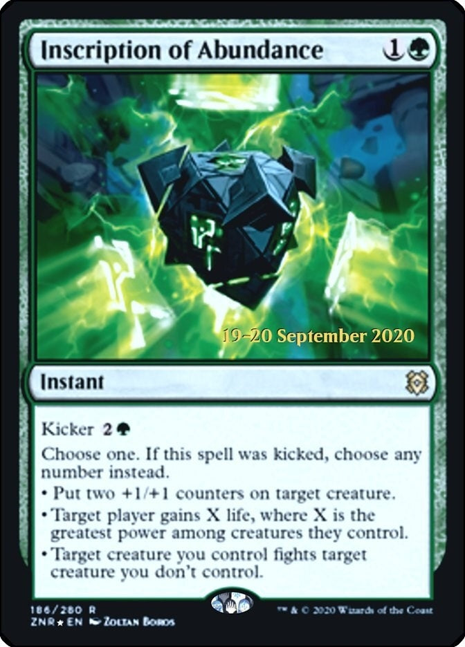 Image for Inscription of Abundance (186) (PRE) - Magic: The Gathering