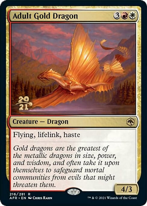 Image for Adult Gold Dragon (216) (PRE) - Magic: The Gathering