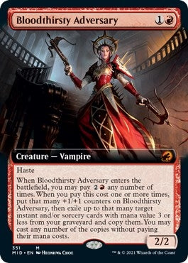 Image for Bloodthirsty Adversary (Extended Art) (351) (MID) - Magic: The Gathering