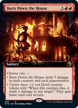 Image for Burn Down the House (Extended Art) (352) (MID) - Magic: The Gathering