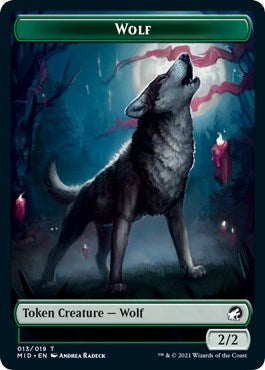 Image for Wolf Token (13) (MID) - Magic: The Gathering