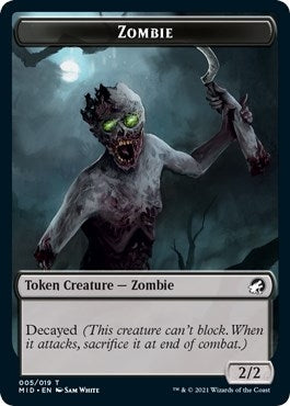 Image for Zombie (005) // Insect Double-Sided Token (5 // 9) (MID) - Magic: The Gathering