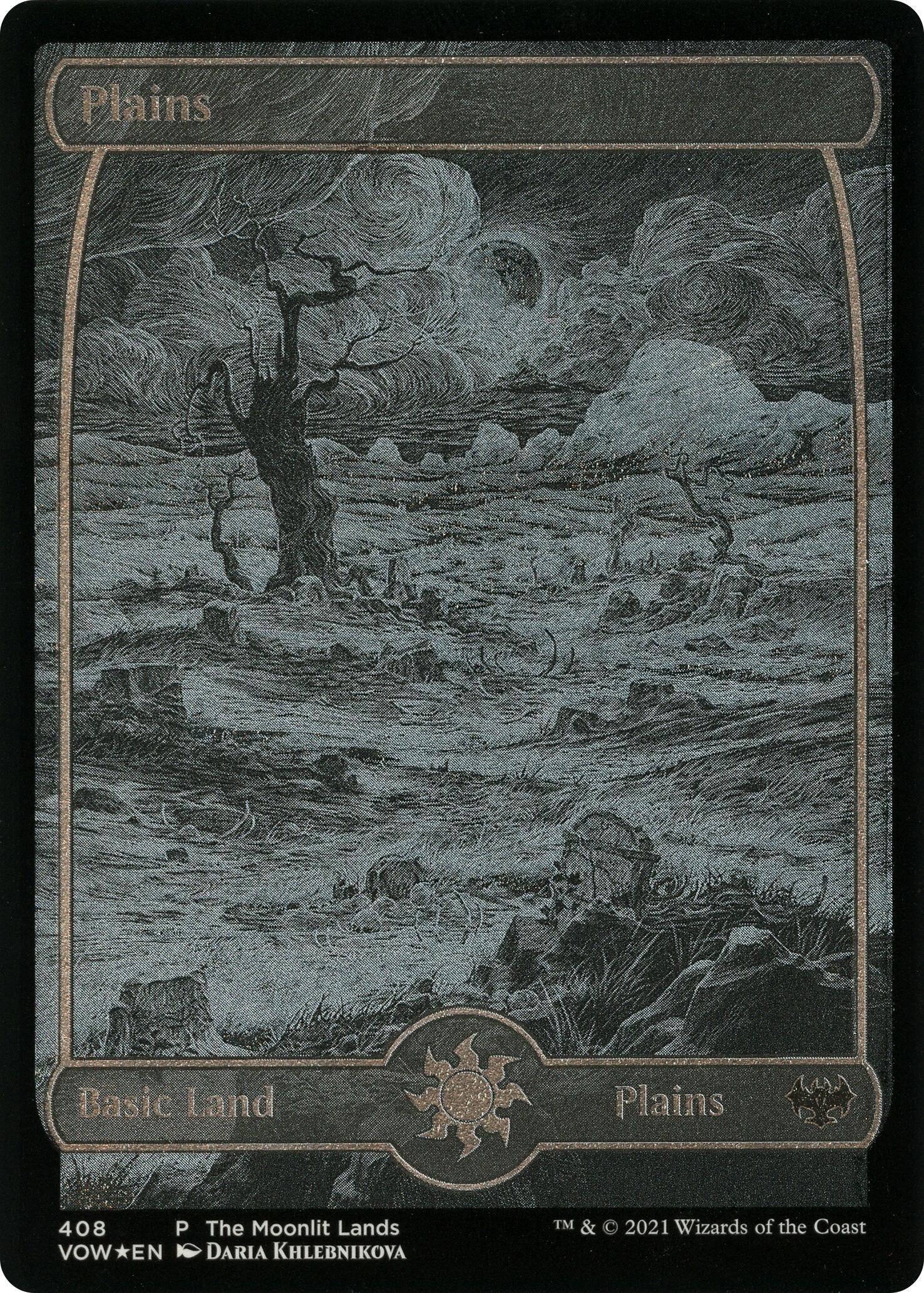 Image for Plains (Moonlit Land) (Foil Etched) (408) (WPN) - Magic: The Gathering