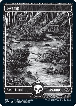 Image for Swamp (Moonlit Land) (Foil Etched) (410) (WPN) - Magic: The Gathering