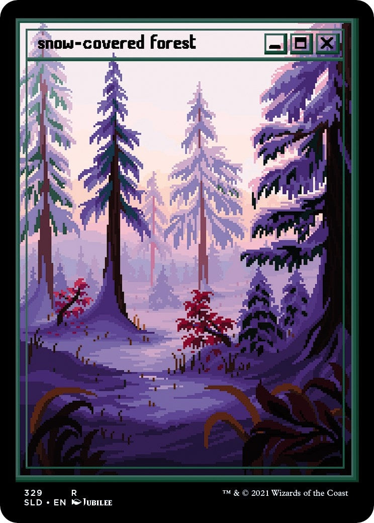 Image for Snow-Covered Forest (PixelSnowLands.jpg) (329) (SLD) - Magic: The Gathering