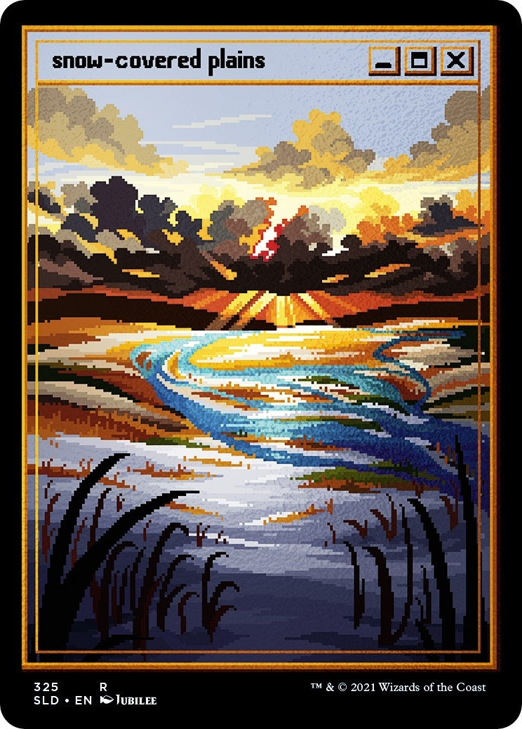 Image for Snow-Covered Plains (PixelSnowLands.jpg) (Foil Etched) (325) (SLD) - Magic: The Gathering