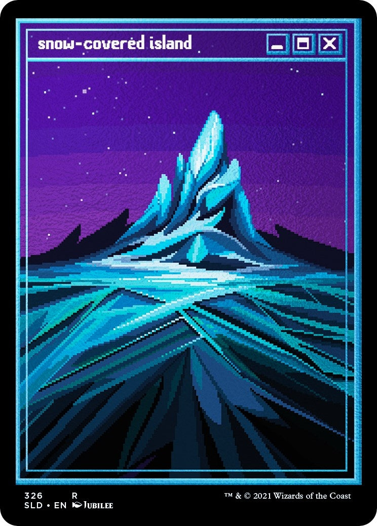 Image for Snow-Covered Island (PixelSnowLands.jpg) (Foil Etched) (326) (SLD) - Magic: The Gathering