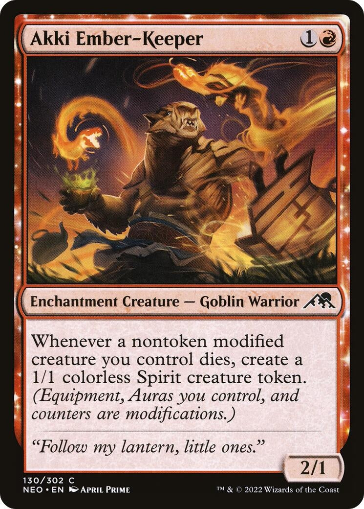 Image for Akki Ember-Keeper (130) (NEO) - Magic: The Gathering