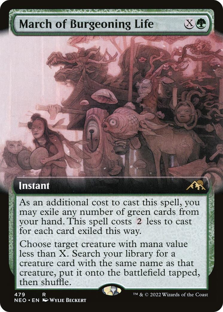 Image for March of Burgeoning Life (Extended Art) (479) (NEO) - Magic: The Gathering