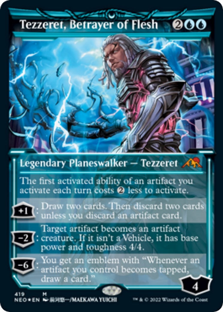 Image for Tezzeret, Betrayer of Flesh (Showcase) (Foil Etched) (419) (NEO) - Magic: The Gathering