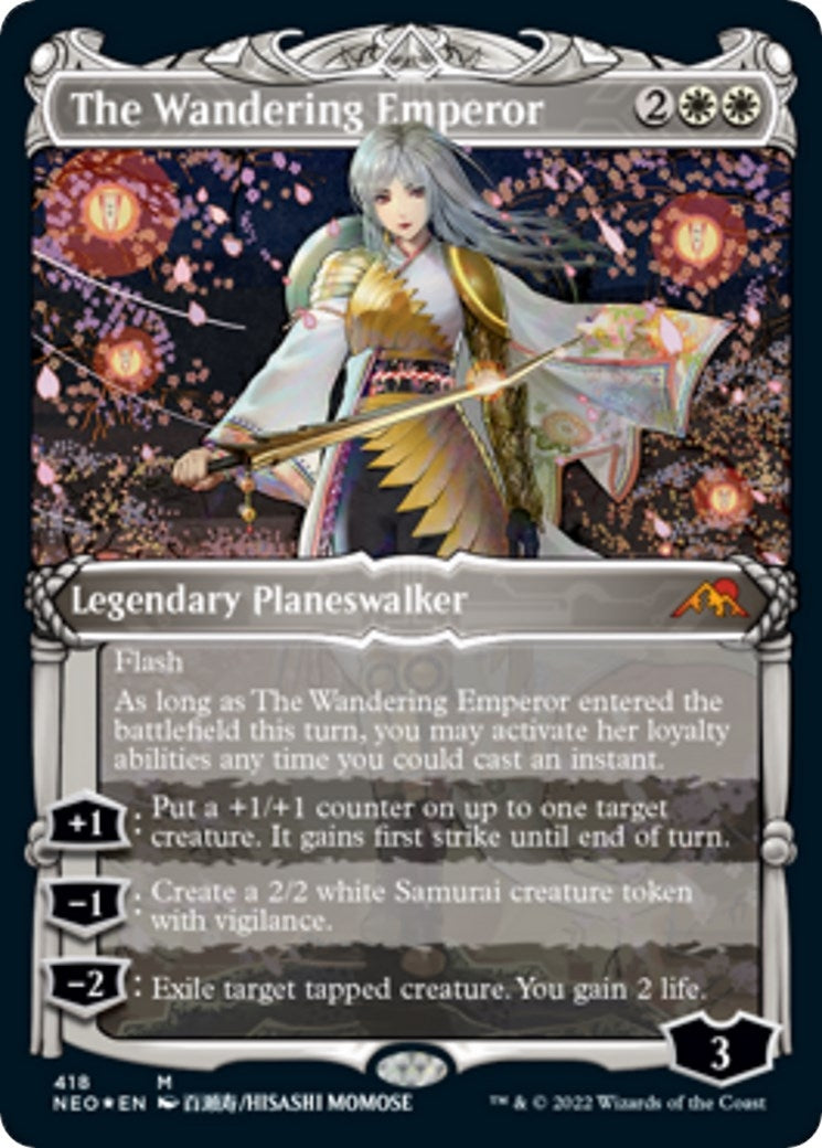 Image for The Wandering Emperor (Showcase) (Foil Etched) (418) (NEO) - Magic: The Gathering