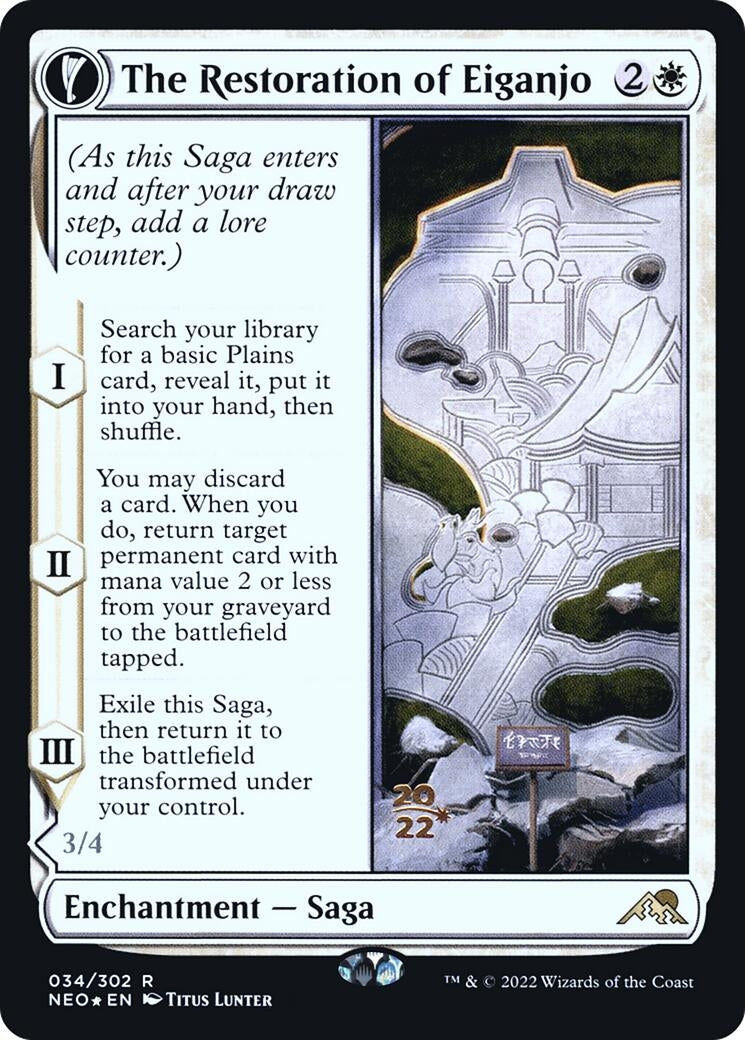 Image for The Restoration of Eiganjo (34) (PRE) - Magic: The Gathering