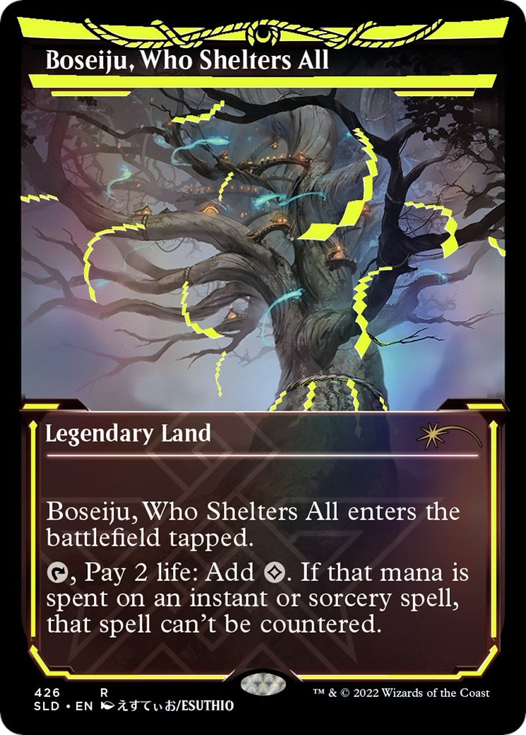 Image for Boseiju, Who Shelters All (Neon Yellow) (426) (SLD) - Magic: The Gathering