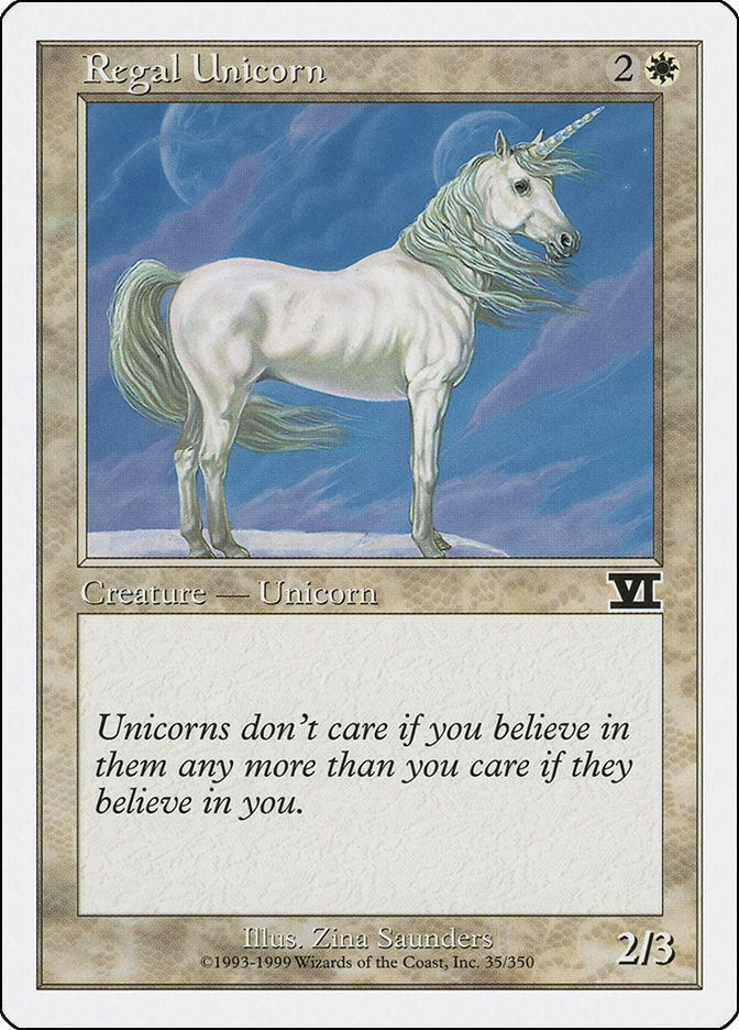Image for Regal Unicorn (35) (6ED) - Magic: The Gathering