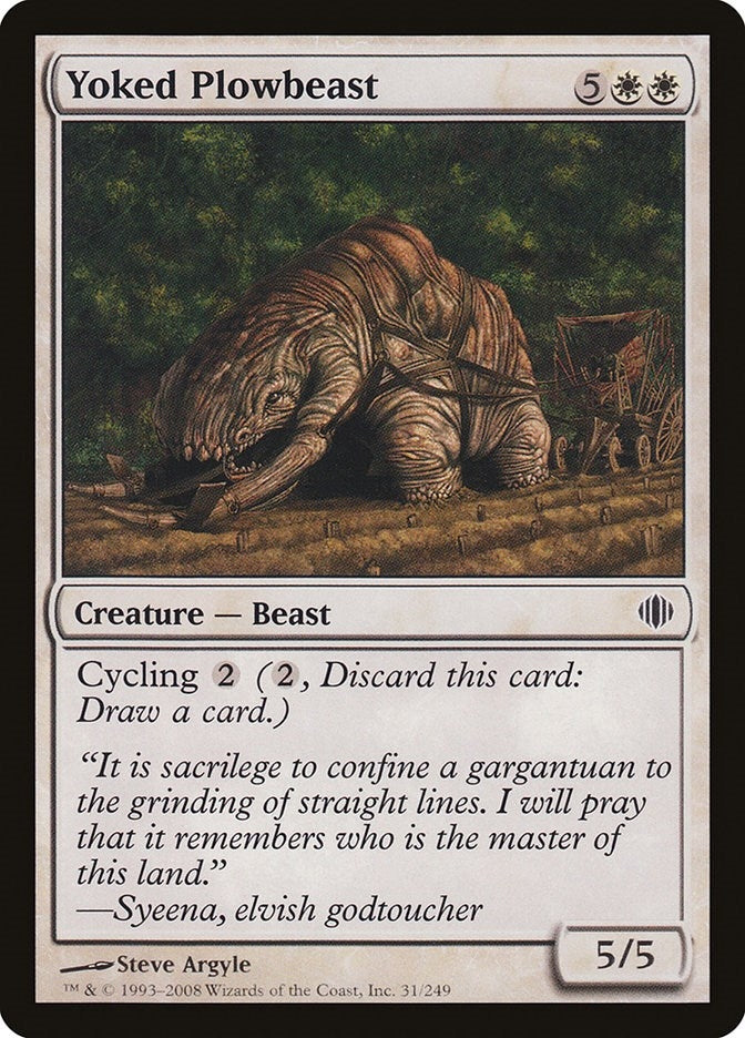 Image for Yoked Plowbeast (31) (ALA) - Magic: The Gathering