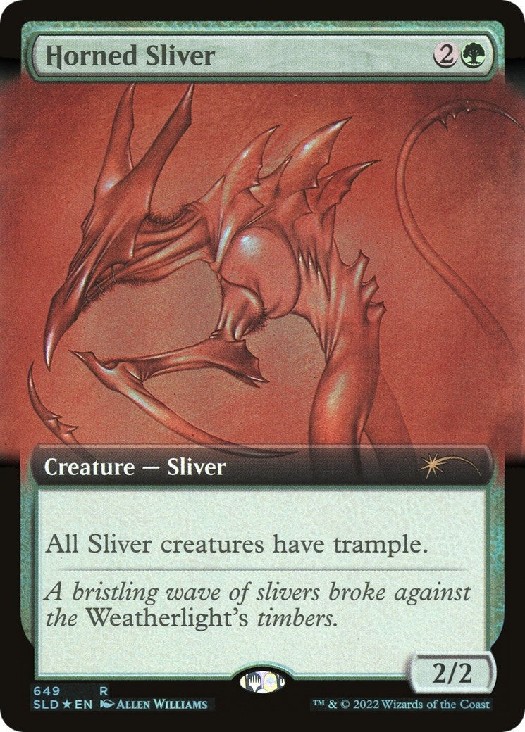 Image for Horned Sliver (Extended Art) (649) (SLD) - Magic: The Gathering
