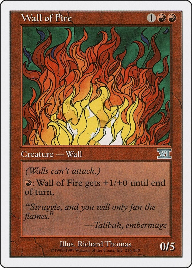 Image for Wall of Fire (216) (6ED) - Magic: The Gathering