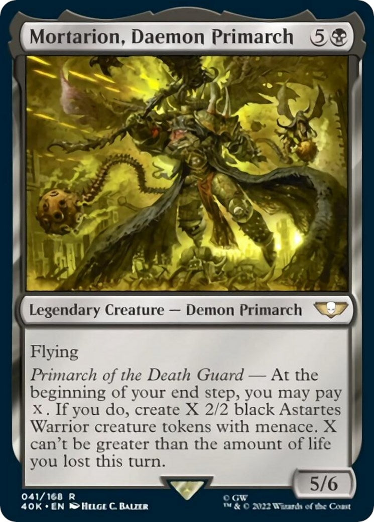 Image for Mortarion, Daemon Primarch (Surge Foil) (41) (40K) - Magic: The Gathering