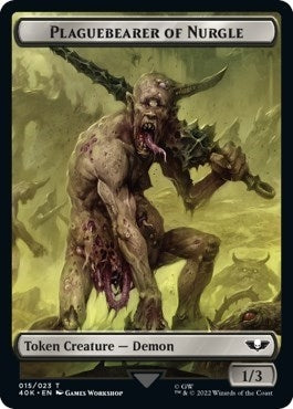 Image for Plaguebearer of Nurgle // Spawn Double-Sided Token (Surge Foil) (15 // 16) (40K) - Magic: The Gathering